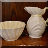 P09. Belleek cream and sugar set. 